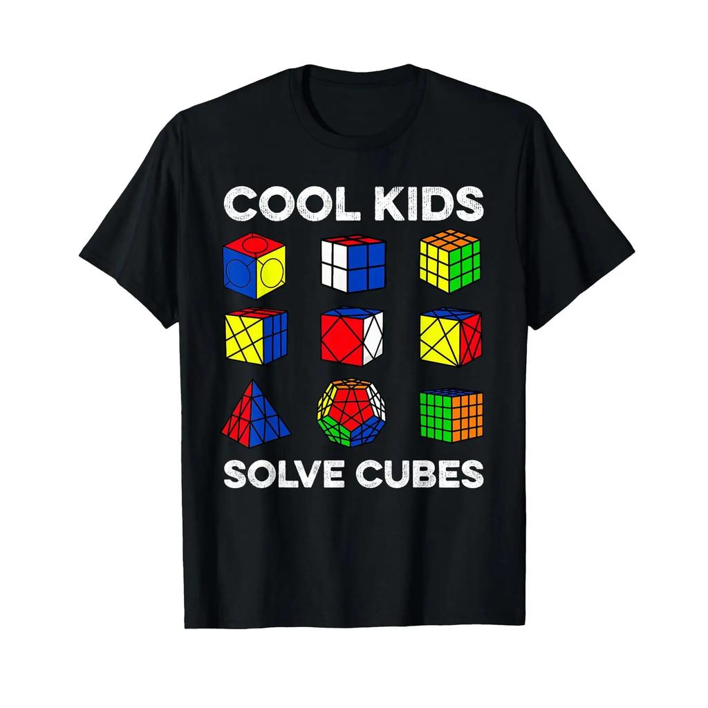Cool Kids Solve Cubes Funny Speedcubing Speedsolving Cuber T Shirt Vintage Comfortable Soft Casual Slightly Graphic