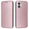 For iPhone 17 Case Carbon Fiber Texture Drop-Proof PU Leather Phone Cover