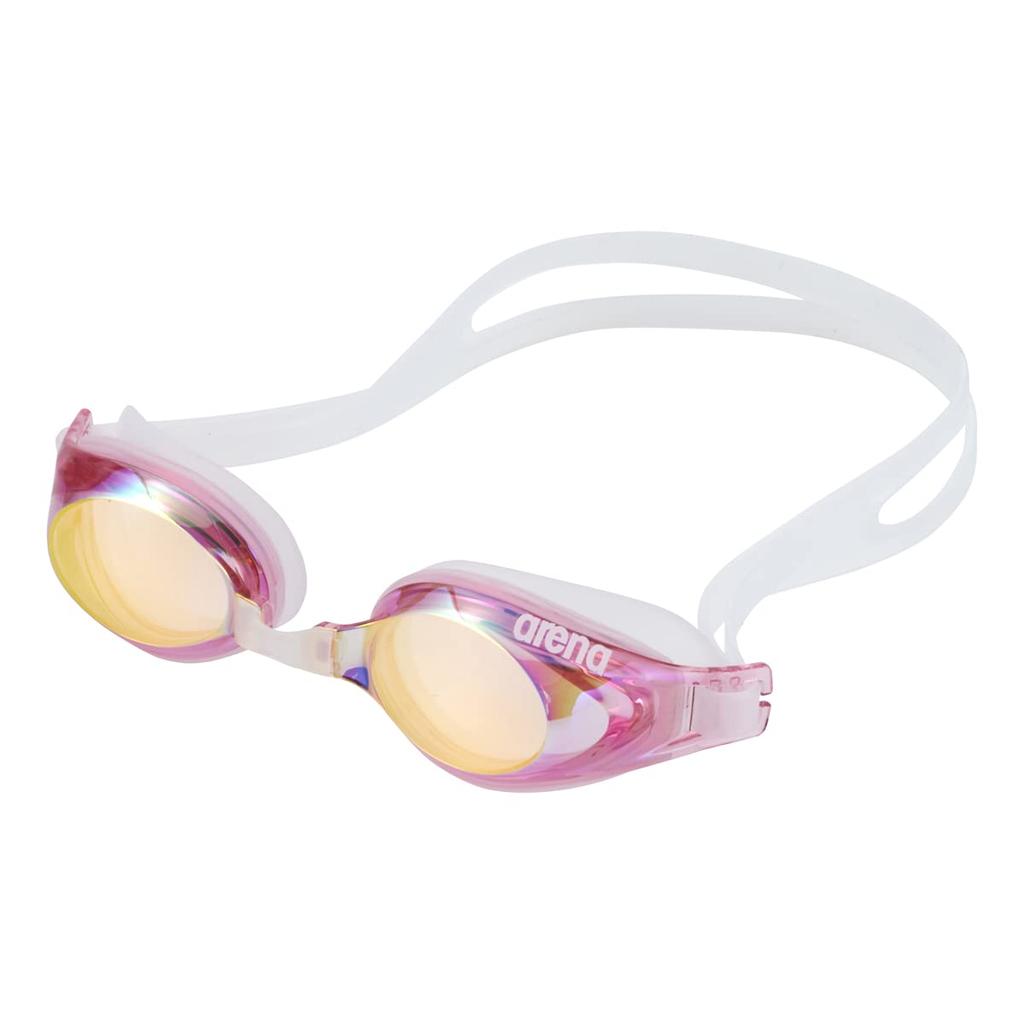 arena Swimming Orange and One Size Fits Mirrored AGL-3300M Goggles, Unisex, Silky, Pink, All, Lens, Anti-Fog (Linon)