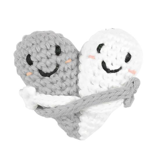 Crochet Pocket Hearts Two Hugging Hearts Handmade Crocheted Pocket Hug Heart Crochet Toy Long Distance Relationship Gifts for Lover Family And Friend