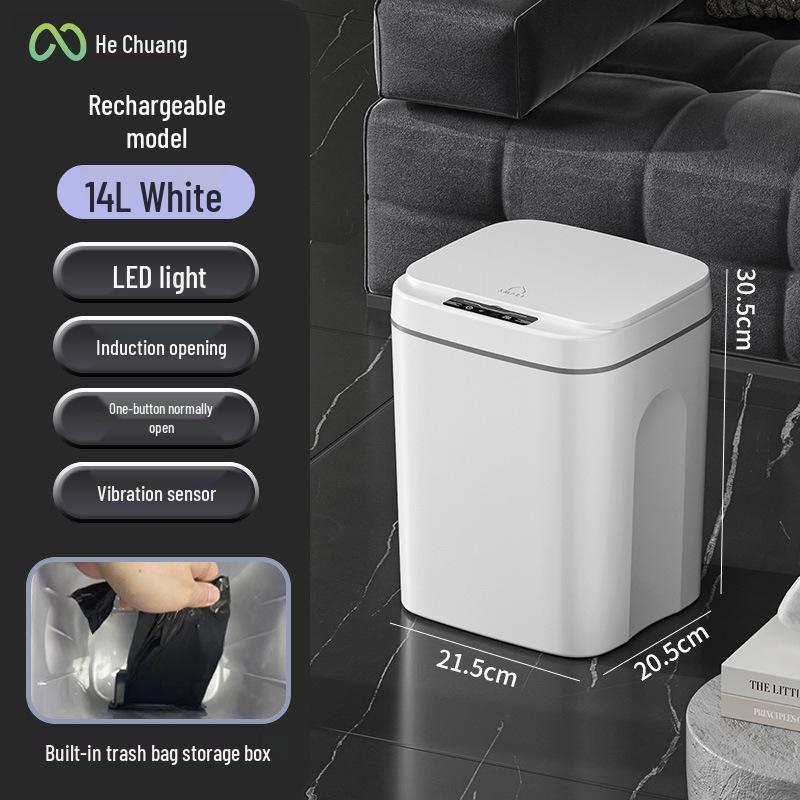 Waterproof Smart Sensor Trash Can with Automatic Lid for Kitchen, Bathroom, and Living Room