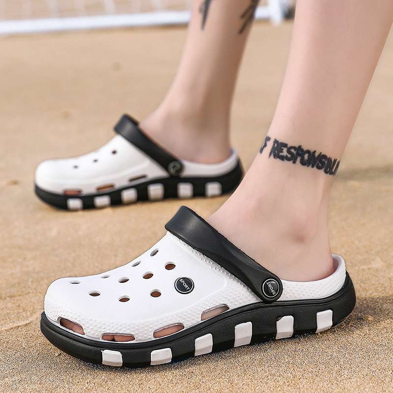 Summer new hole shoes couple casual trend fashion non-slip soft-soled beach sandals men's outdoor wear seaside