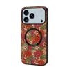 Denior Flower Leather Magnetic Case for iPhone Air, 16/15 Plus, 17 Pro