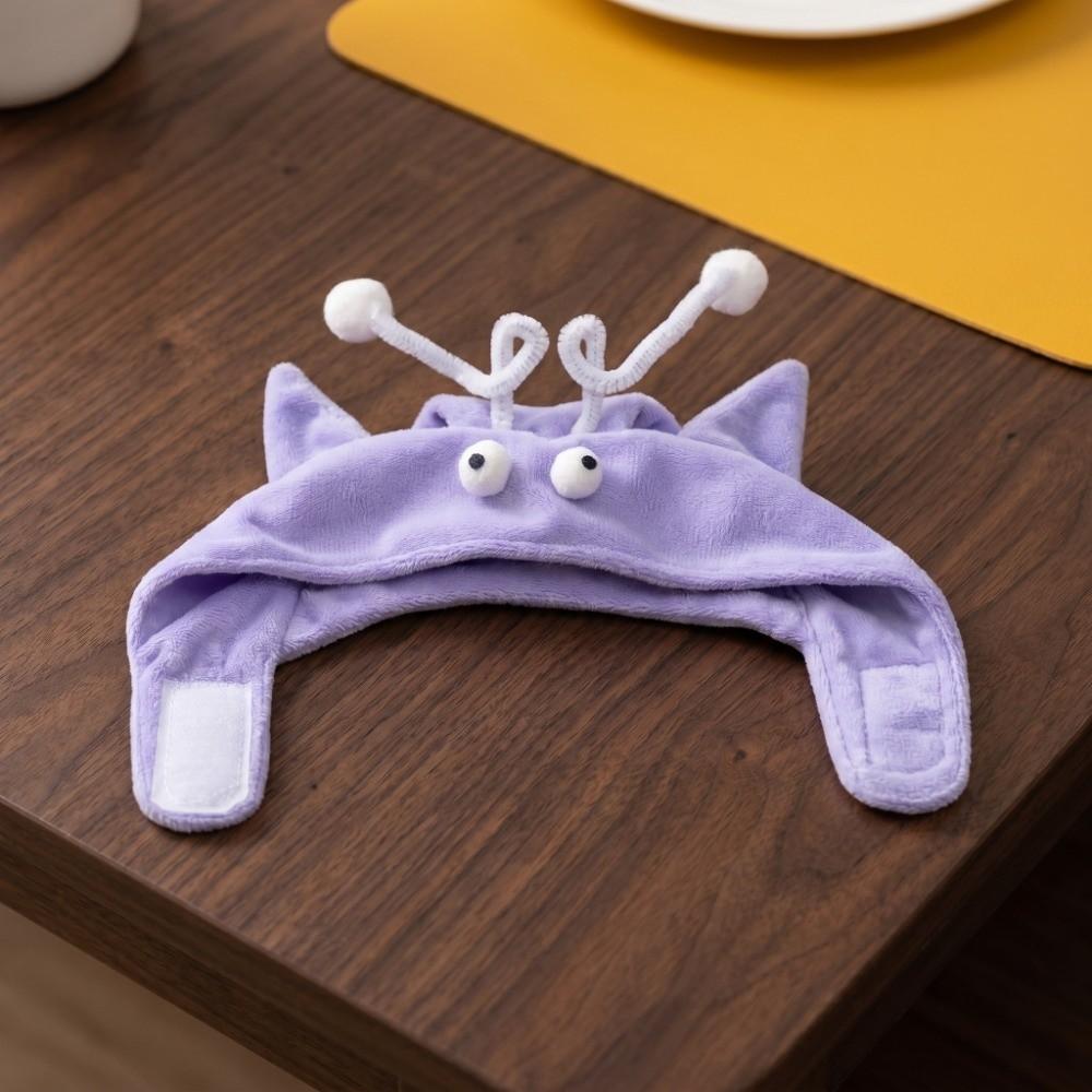 Warm Plush Headgear Cat Bee Headdress with Teaser Stick Hat Pet Cosplay Headwear  Cosplay Party
