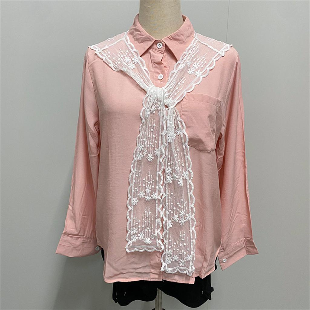 Women's Flower Lace Shawl Wrap False Collar Elegant Ties Knot Front Shoulder Wrap Mini Capes Scarf Decorative Waist Belt