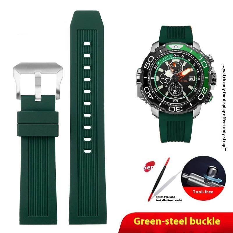 

Универсальные спортивные силиконовые аксессуары для часов Citizen Promaster Series CC3060-10 BJ2167 Резиновый ремешок для часов 22 мм Пряжка-застежка 22mm
