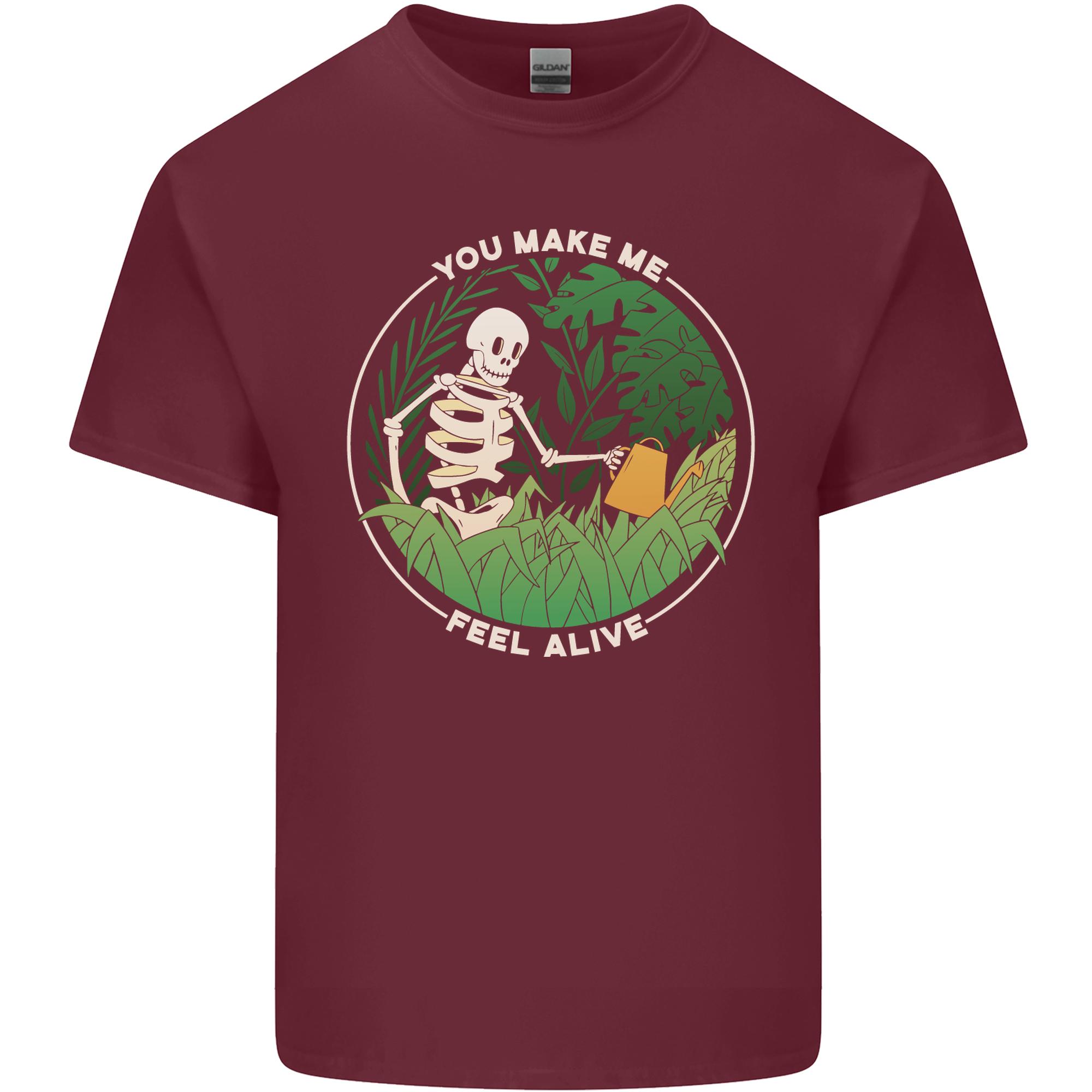 Feel Alive Gardening Gardener Plants Skull Unisexs Light Cotton TShirt S