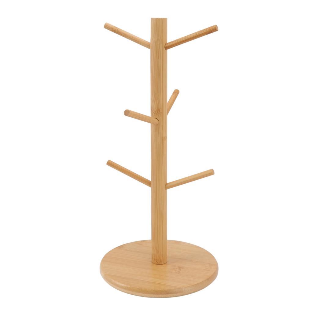 Coffee Cup Holder Space Saving Bamboo Coffee Mug Tree Rack Holder Organizer for Storage Display