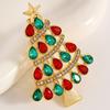 Full Rhinestones Christmas Tree Brooch Enamel Christmas Crystal Pins  New Year Gift