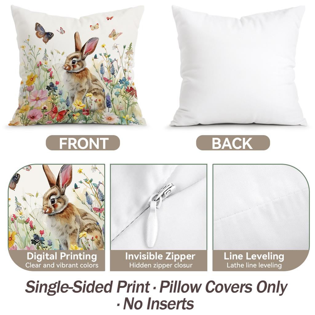 1/4pcs Animals Flowers Butterflies Cushions Pillowcase Polyester Cushion Cover Throw Pillow Pillowcover Home Car Sofa Decor