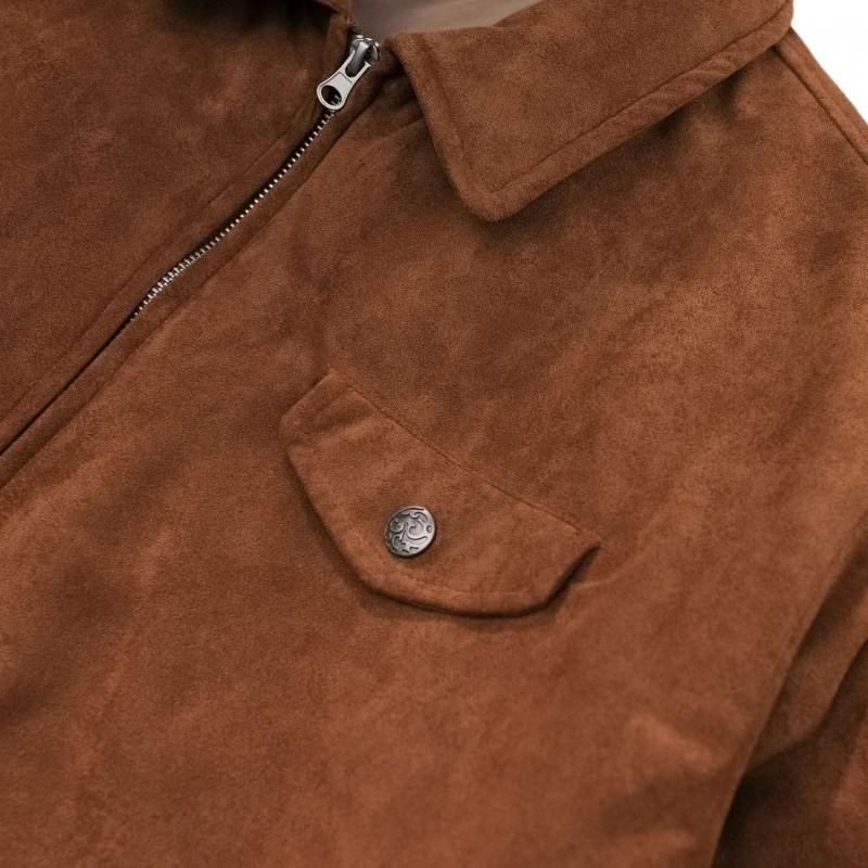 Unisex Winter Suede Fleece-Lined Cotton Puffer Jacket Oversized Fit Warm Casual Coat Men Women