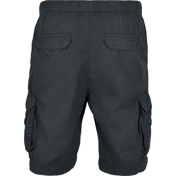 Short Cargo Homme Urban Classics - Noir - Double Poches - 100% Coton