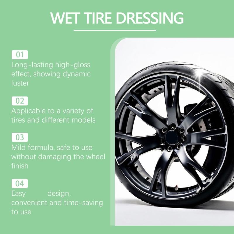 High Performances Tire Shine Sprays Quick Drying Tire Polish Enhancer Tire Restorer Sprays with Cloth Suitable for Vehicle