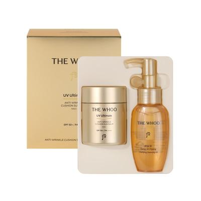 The Whoo UV Ultimate Anti-Wrinkle Cushion Sunscreen Set / Opalovací krém