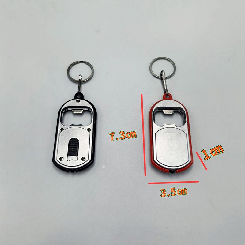 Ouvre-bouteille LED Multifonctionnel Mini Lampe de Poche Illuminée Porte-clés Pendentif