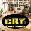 Round Rug Custom NameCristiano Ronaldo Pattern Non Slip Carpet Home Floor Decor