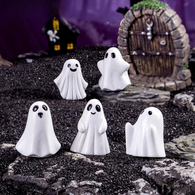 Kreatives Halloween Schwebendes Geist Desktop Dekorationselement - DIY Harzhandwerkszubehör für Heimdekoration, Praktisch