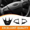 3Pcs Carbon Fiber Color Steering Wheel Cover Fit For Ford Focus ST RS 2015-2018