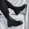 Autumn New Men's Leather Boots Autumn New High-top Martin Boots Men's Boots Leather Surface Solid Color Black