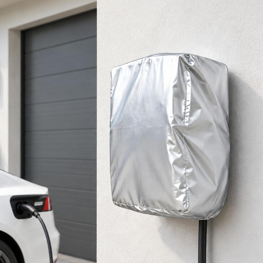 Charging Station Cover Dustproof WallMounted EV with Drawstring Closure WaterResistant Gray a