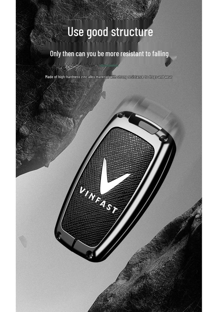 Vinfast Vietnam Car Key Case for Zhonghua V5/VF8 VF3/5/9 - Premium Bag with Buckle for Men