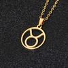 European and American Titanium Steel Simple 12 Constellation Necklace High-end Hollow Pendant Ins Male and Female Constellation Symbols