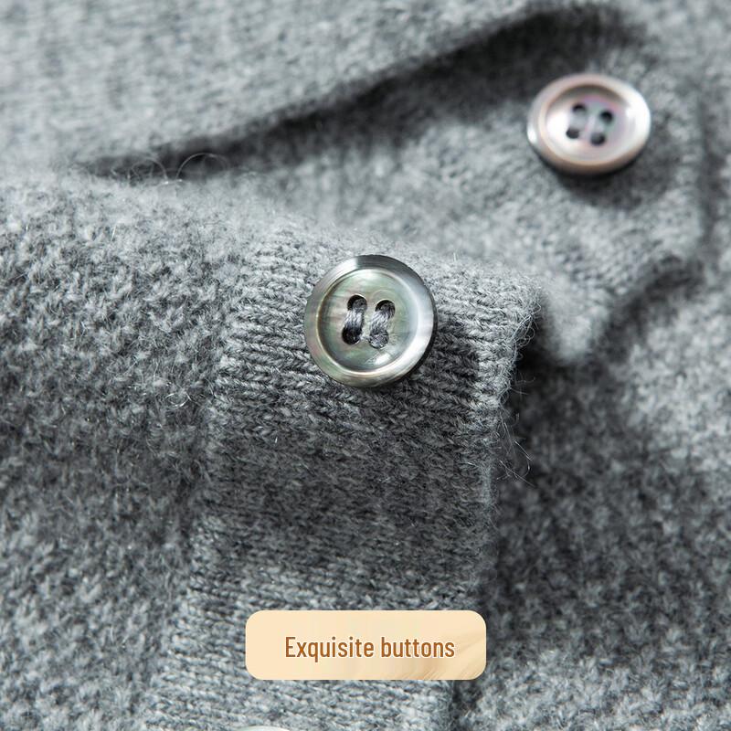 Men's 100% Cashmere Polo Collar Sweater