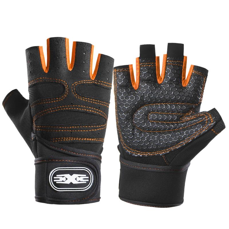Fitness gloves Weightlifting half-finger gloves Men's outdoor sports Men's and women's long wrist guards Anti-skid equipment Dumbbell training