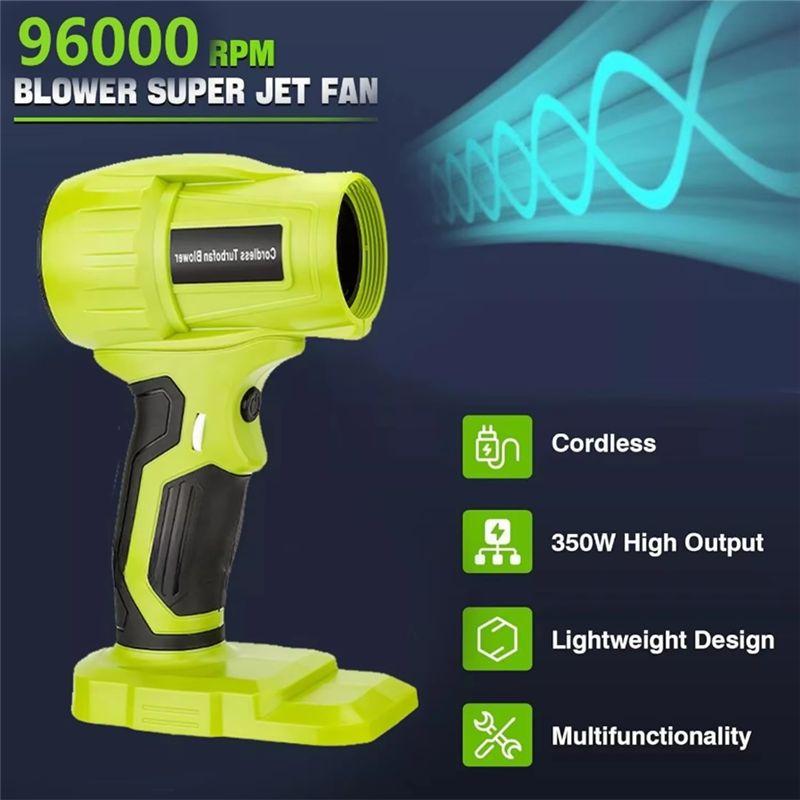 Leistungsstarker Turbofan-Luftgebläse-Ventilator 350W Jet Blower 18V Akku 96000 U/min Bürstenloser Hochgeschwindigkeitsmotor-B61B