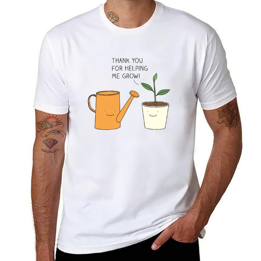 Thank You For Helping Me Grow Tshirt Simple Solid Color Crew Neck Tee