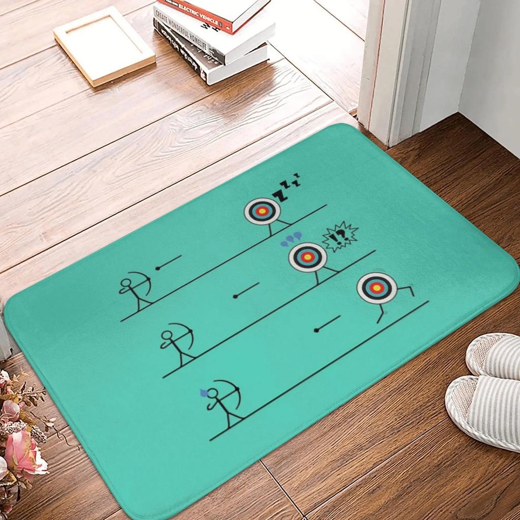 Sports ThemedCarpet Mat Dart Board Archery Flame Printing Anti Slip Carpet Home DecorationIndoor Game Room Living Room Floor Mat