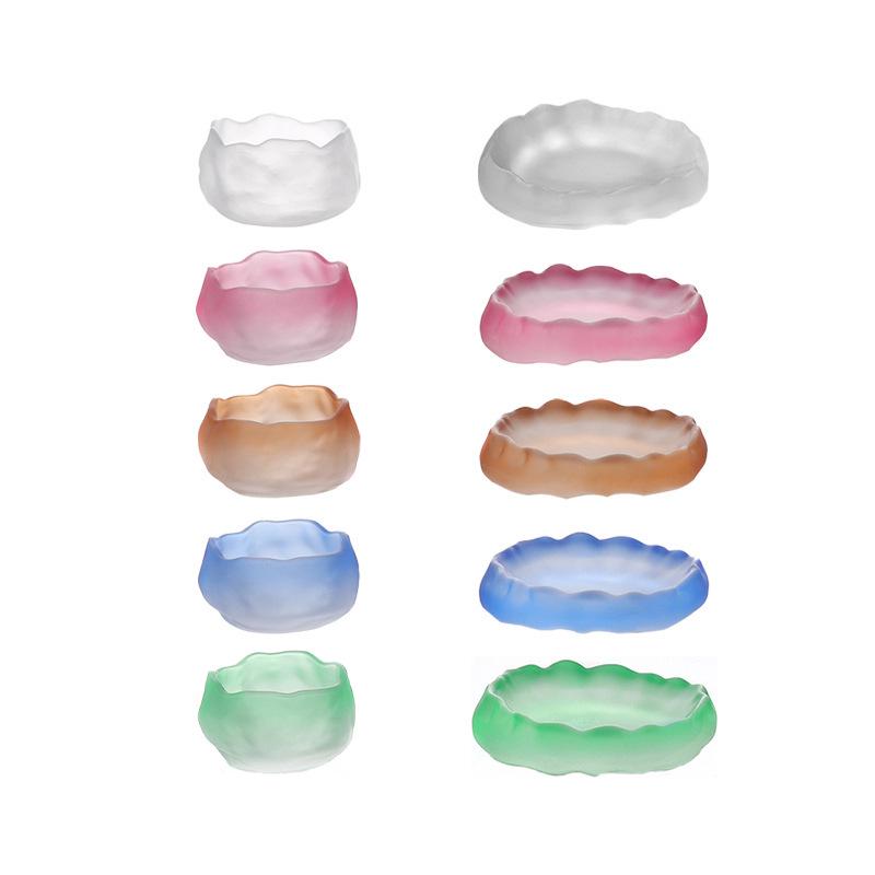 Frosted Japanese-Style Blown Glass Tea Cup - Thick, Irregular Design
