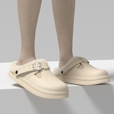 New Retro Women's Cotton Wrap-Around Winter Slippers - Plush, Warm, Anti-Slip, EVA Sole