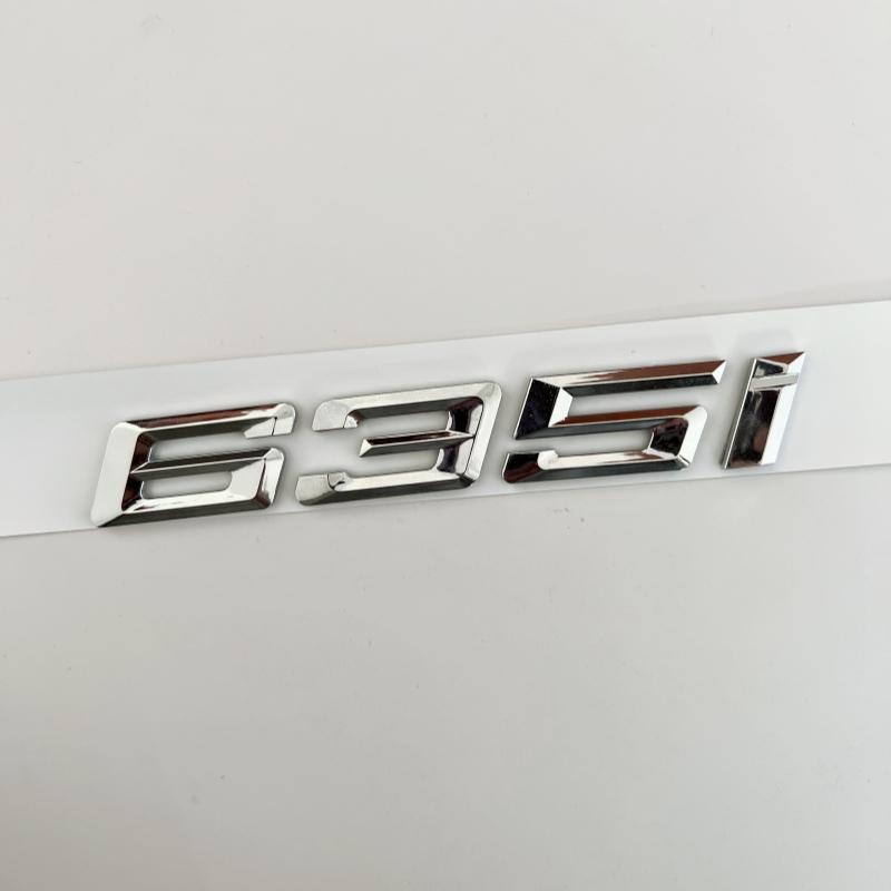 New Font Numbers Letters 630i 635i 640i 645i 650i Top ABS Emblem for BMW 6 Series Car Trunk Nameplate Logo Sticker Black Chrome
