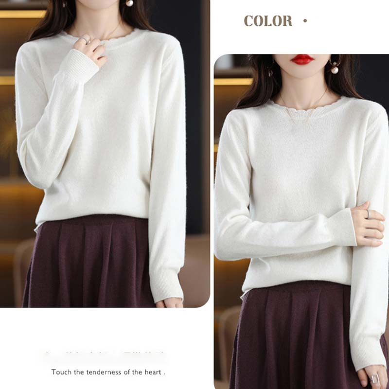 Women's Fashion Sweaters Casual Solid Color Print Autumn Winter Long Sleeve O Neck Loose Pullovers