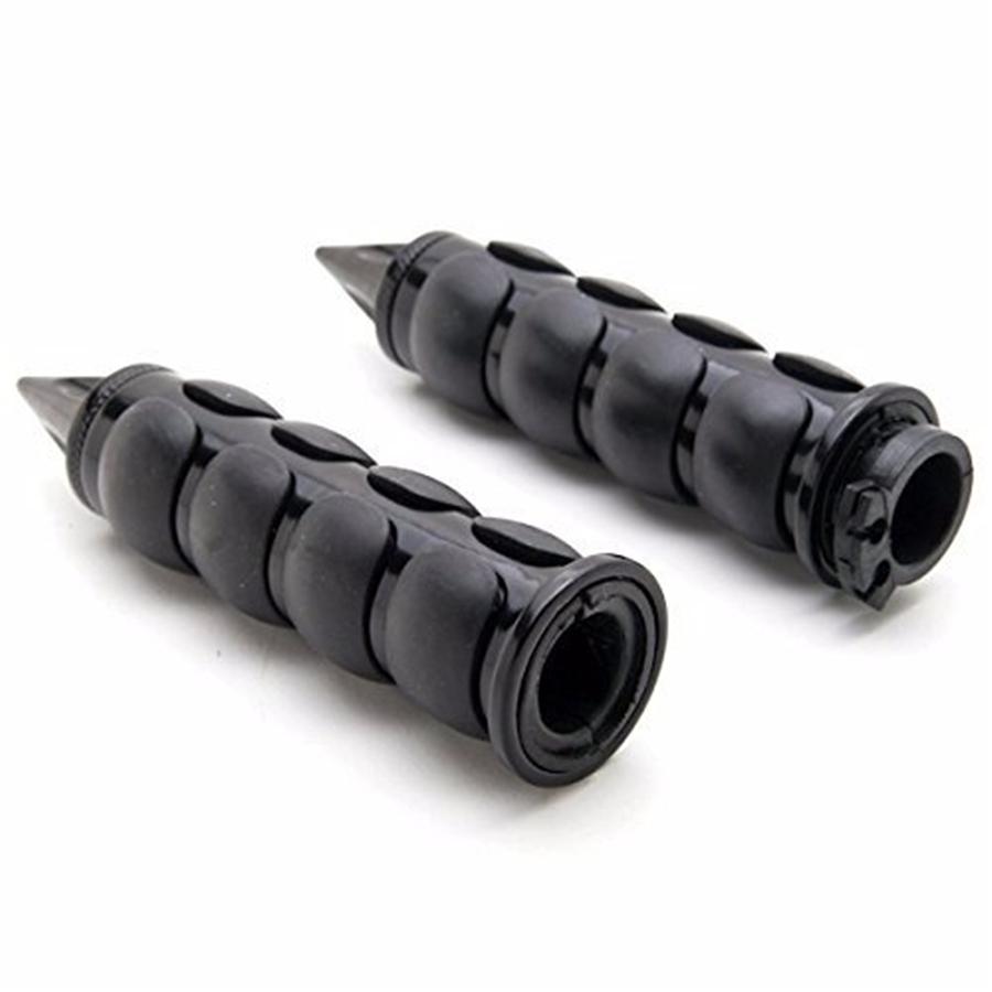 Pair 1" 25mm Universal Aluminum & Rubber Motorcycle Custom Handle Bar Hand Grips Throttle