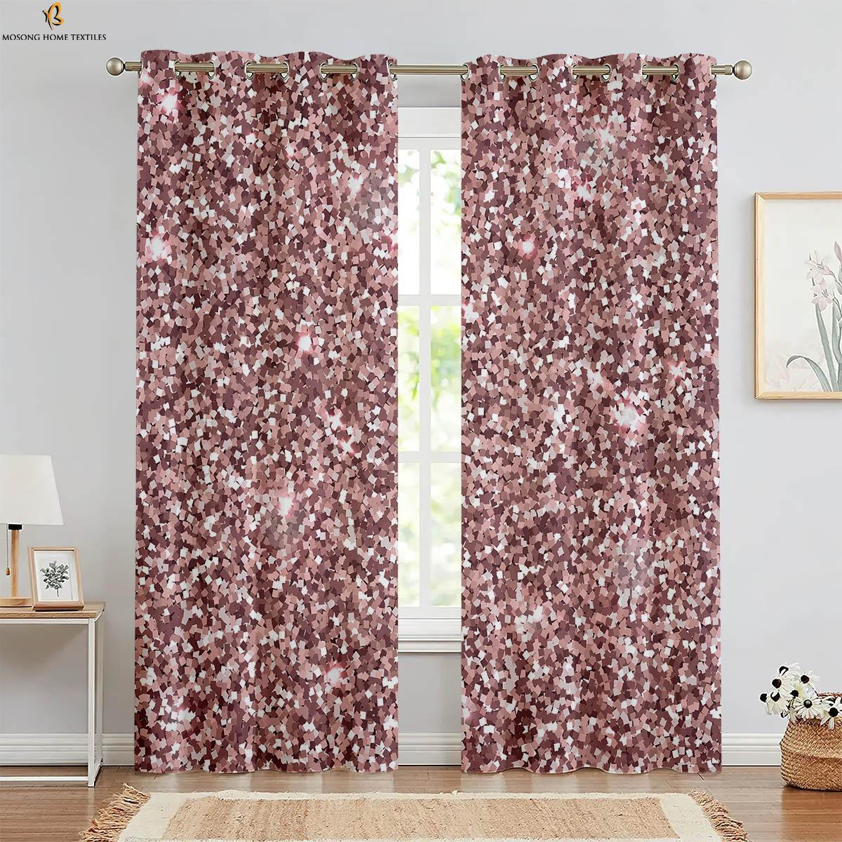 

Красочные шторы с радужным принтом, блестящие, современные, минималистичные, для спальни, гостиной, кухни, декоративные шторы с карманами, 2 шт. W50xH130(CM)x2PCS&Rod pocket