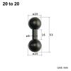 17Mm/20Mm/25Mm Aluminum Alloy Ball Head Double Ball Head Connecting Rod Motorcycle Camera Bracket Transfer Accessories