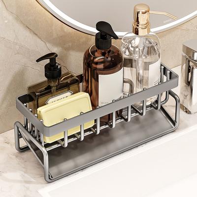 Carbon Steel Non-Punching Storage Tool Easy To Disassemble Ventilated And Waterproof Sink Drain Rack White Rodless