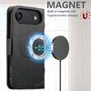 SUTENI J07 For iPhone Air Case Compatible with MagSafe Litchi Texture Leather Wallet Phone Cover