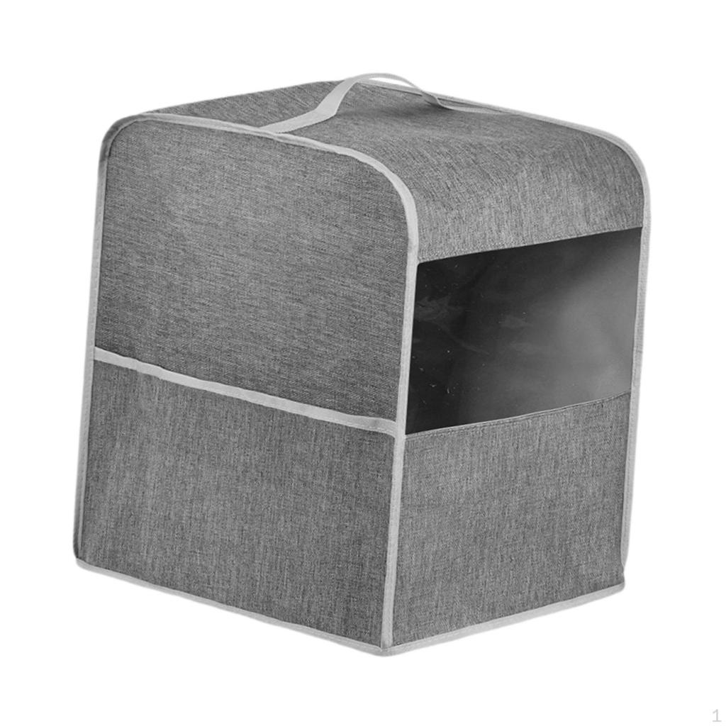 Coffee Machine Dust Cover with Handle Wear Resistant Modern Kitchen Side Pockets Polyester