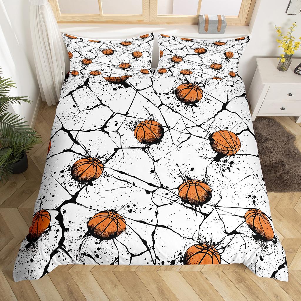 Homewish Boys Football Print Duvet Cover SetSport Soccer Player Bedding SetCartoon Watercolor Splash Bed Set