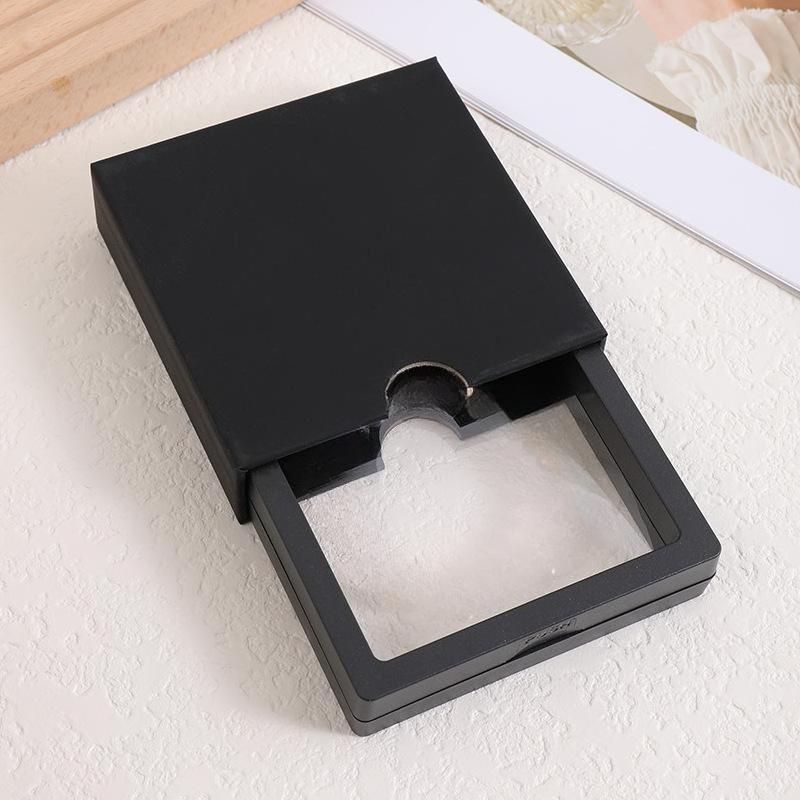 Transparent Floating Display Boxes Lastic PE Film Jewelry Packaging Box Jewelry Necklace Ring Seal Antioxidant Collectible Storage Case 10pcs