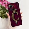 For Infinix Note 12 VIP Case Silicone Luxury Crown A-Z Letters 2D Flat Pattern Soft Casing For Infinix Note 12VIP X672 Cover