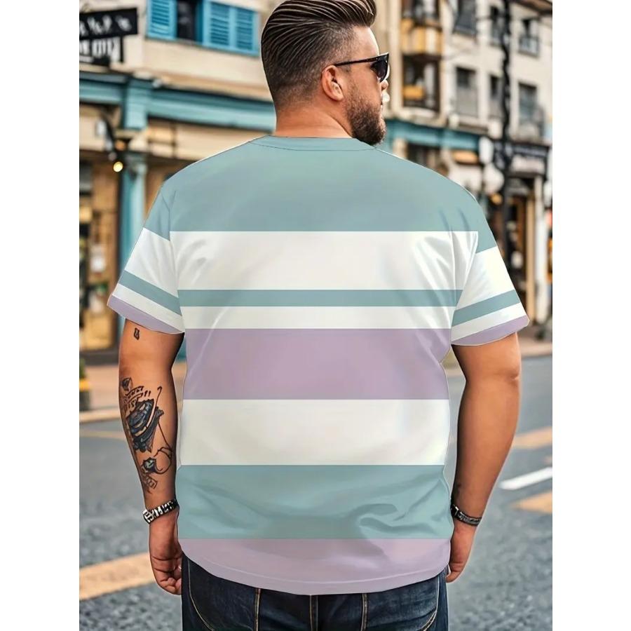 Pánské tričko nadměrné velikosti XL-7XL s krátkým rukávem a kulatým výstřihem, vintage ležérní, velké velikosti