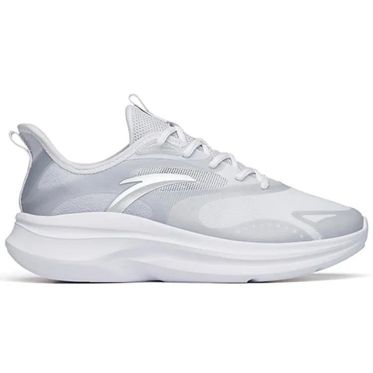 Anta Leaves 2.0 Versatile Cushioning Slip Resistant Abrasion Resistant Low top Running Shoes Women's Gray White Silver (Unisex)