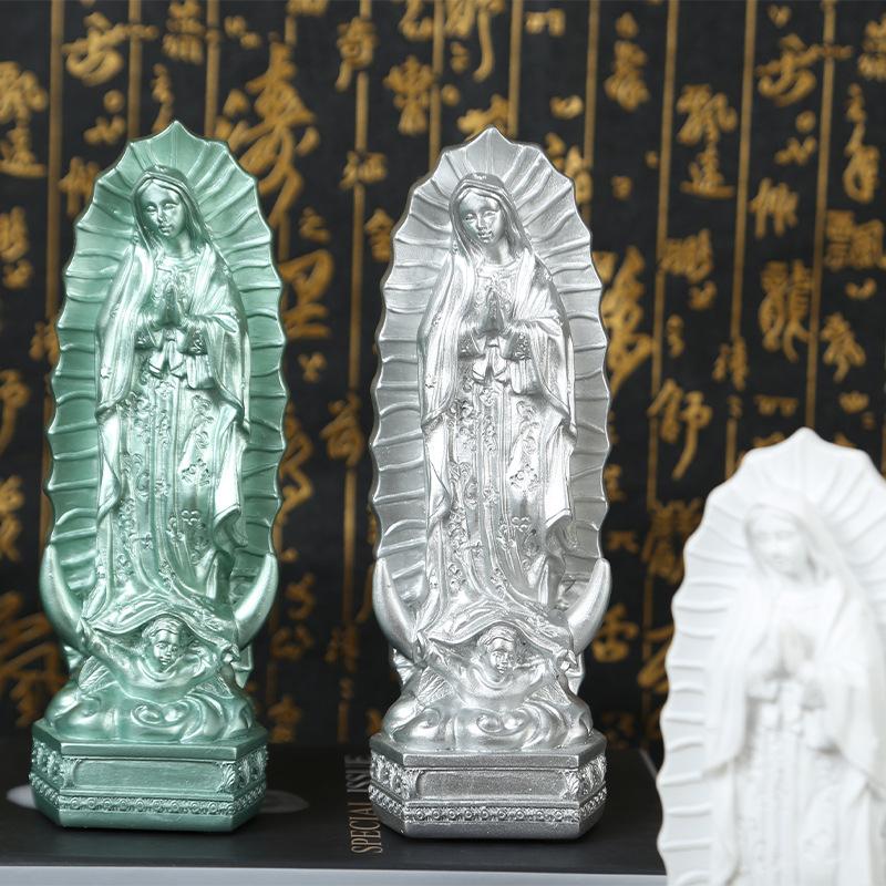 Kościół Dostaw meksyk Matka Boża z Guadalupe Maryja Dziewica Figurka Religijna Dekoracje Religijne Rzemiosło Żywicy Chrześcijańskie Prezenty