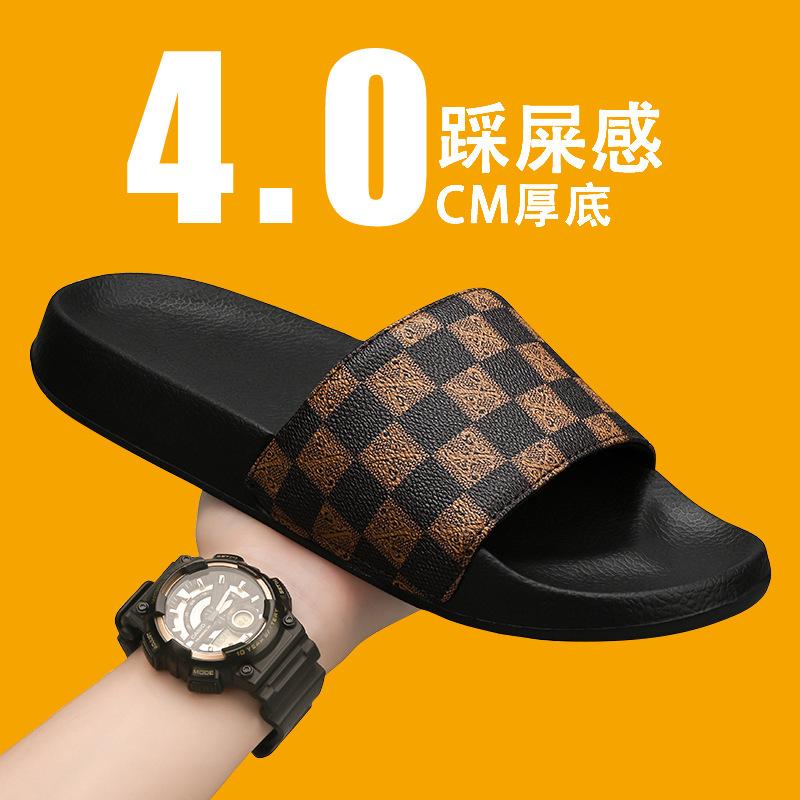 One-word drag men's home indoor slippers one-pedal tide 2 summer new men's slippers