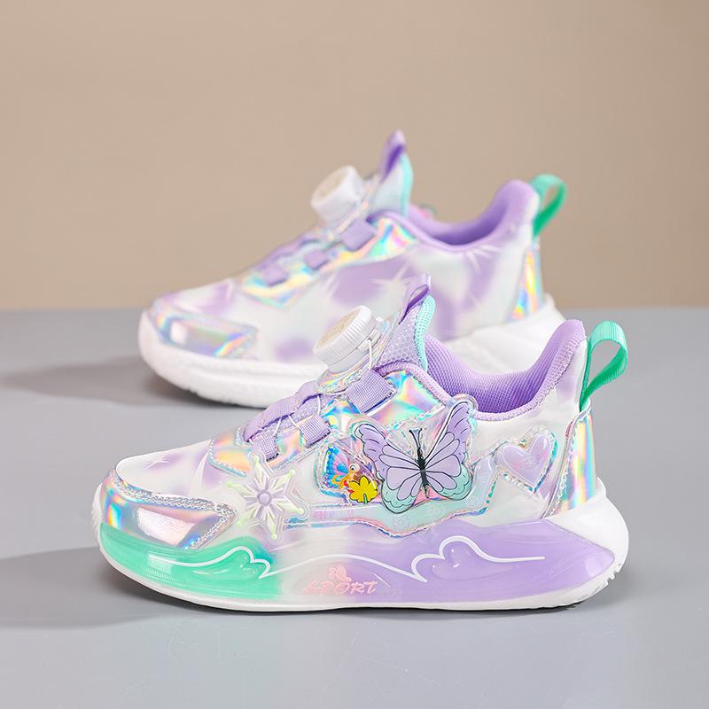 2025 Autumn/Winter Cute Girls' Sneakers - Soft Sole, Breathable Mesh, Trendy Casual Running Shoes for Kids