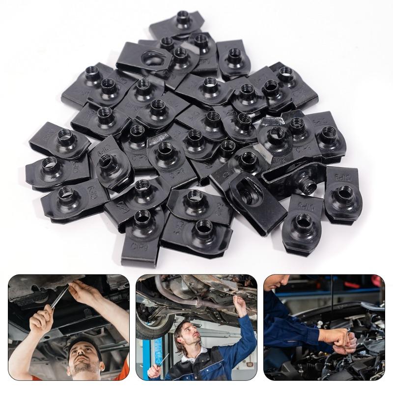 Car Motorcycle Metal Self Tapping Screw Clip Mixed Set U Type Fastener Clip Bumper Fender Liner Retainer Auto Parts